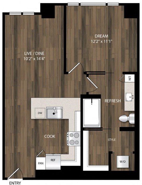 Portland Astoria Apartments in Portland, Oregon A8 Floor Plan